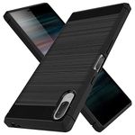 ELICA Carbon Fiber Back Cover Case Soft Rubber Full Range Protection Slim-Fit Hybrid for for Sony Xperia L3