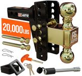 Adjustable Trailer Hitch – Automotive Gooseneck Trailer Hitch, Adjustable, Ball Mount Hitch for RV Towing Motorcycle & Powersports - 20,000 LBS, 2 and 2-5/16 inch Balls, Solid Tube Hitch