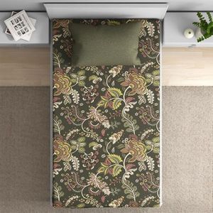 Wakefit Cotton Fitted Bedsheet | 160 TC Elastic Fitted Sheet, Single Bed Bedsheet with 1 Pillow Cover | Chintz - 72x30 inches