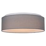 Navaris Flush Mount Ceiling Light - 15.75" Diameter Drum Lamp Shade LED Fixture for Bedroom, Living Room, Kitchen, Hallway Lighting - Light Gray