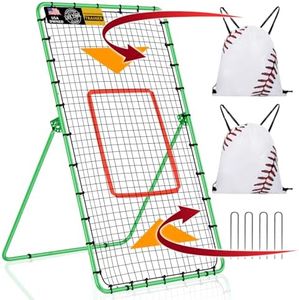 YNSZAS 𝑵𝑬𝑾 [3-in-1] Pitch Back Rebounder Practice Net, 6x4 FT Adjustable Bounce Back Return Net for Volleyball Softball Lacrosse Soccer Baseball Throwback Trainer Gifts, Profession Training Machine