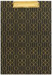 Cute Clipboards Thin Clipboard Dark Grey with Vertical Gold Foil Geometric Pattern - Decorative Clipboard Low-Profile Clipboard for Women, Clip Boards 8.5x11 Cute Home Office Décor and Organization