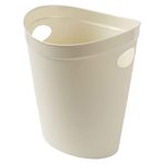 Addis 518078 Plastic Waste Paper Bathroom Bedroom Office Trash Bin, Linen Cream, 12 ltr