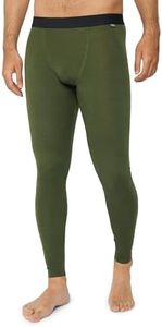DANISH ENDURANCE Merino Wool Base Layer Leggings, Thermal Long Johns, Premium, for Men, Green, S