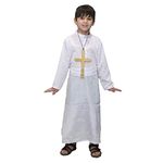 Kaku Fancy Dresses White Priest/Jesus,Catholic Costume -White, 5-6 Years, for Boys