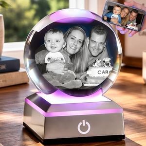 Custom 3D Crystal Photo Ball, Personalized Picture Gift for Mom, Mother’s Day Personalized Gifts for Women, Anniversary Wedding Birthday Memorial Gift
