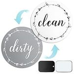 Dishwasher Magnet Clean Dirty Sign: Works on Stainless Steel Non Magnetic Dish Washers - 3.15" - Includes Magnetic Piece with Adhesive - Farmhouse Kitchen Accessories Decor, Apartment Necessities