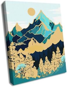 Ideyka Painting by Numbers kit Mountain Landscape with Extra Metallic Paints KHO5102