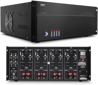 Pyle 4 Multi-Zone Stereo Amplifier - 19” Rack Mount, Powerful 8000 Watts with Speaker Selector Volume Control & LED Audio Level Display - 4-Ch. Bridgeable Switches - Pyle PT8000CH