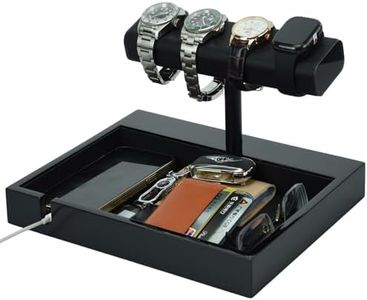 Hit design Watch Stand & Watch Holder for Men, Mens Watch Holder Organizer with Display Stand & Storage, Men Jewelry Stand and Watch Organizer, Stylish Mens Decor Gift for Dads husband