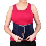 DOLTAS Abdominal Belt - Postpartum Tummy Reduction Belt for Women | Lower Back Pain Relief Belt | Abdomen Binder & Belly Support Band for Lumbar Sacral Support & Waist Shaping Navy Blue (Universal)