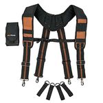 MELOTOUGH Work Belt Suspenders for Tool Belt Suspenders with Large Moveable Phone Holder, Khaki Color