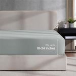 Nestl Bedding 21" Deep Pocket Fitted Sheet – 1800 Deep Pocket Bed Sheet – Hotel Luxury Double Brushed Microfiber Sheets – Deep Pocket Fitted Sheet - King/Silver Light Gray