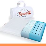 RUGUIES MAX- Memory Foam Children's Pillow-Hypoallergenic and Breathable- Kids Cushion- Cotton Washable Cover- Oeko-Tex-1 to 10 years-23"x13"x2" or 3"- Travel Bag Included.