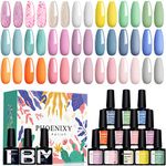 Gel Nail Polish Set - 24pcs 8ml UV Gel Nail Polish Starter Kit Soak-off Gel Polish Gel Nail Varnish Set Nail Polish Base and Top Coat Gifts Set for Women by Phoenixy