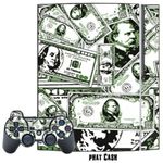 Mightyskins Protective Skin Decal Cover Sticker Compatible with Playstation 3 Console + Two PS3 Controllers - Phat Cash