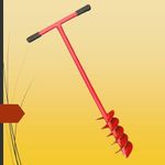 RedBuild Manual Earth Auger Hole Diger (Heavy Duty Long Blade, 4 Inch) | Post Hole Digger | Garden Digger | Soil Digging Tool