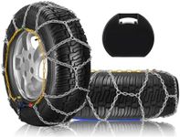 SCITOO HKN110 Snow Chains Quick Easy Installation,Tire Traction Chain For Car Pickup Trucks SUV,Adjustable Universal Emergency Anti-Skid Thickening Tire Chains Width 215 225 235(16" 17" 18")- Set of 2
