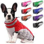 Lelepet Warm Dog Winter Coat Dog Coat Dog Cold Weather Coats Windproof Reflective Turtleneck Dog Fleece Vest with Harness Thick Fleece Dog Jacket Dog Coats for Small Medium Large Dogs, XS, Red