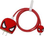 LATALI Cartoon 3D Design Protective Case Compatible with Apple 18W - 20W USB-C Power Adapter Charger, Protective Cover for iPhone 18W & 20W Power Adapter Charger with Wire Saver. (Spiderman)