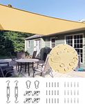 Quictent 12x16 ft Waterproof Sun Shade Sail for Patios 185G Polyester Fabric Cloth, 98% UV Block Outdoor Awning Shelter for Commercial, Backyard, Garden, Deck, Hardware Kit Included
