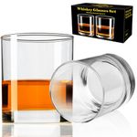 PARACITY Whiskey Glasses, Old Fashioned Whiskey Glass, 10 OZ Whisky Glass, Whiskey Glasses Set of 2, Scotch Glasses, Whisky Glass Set, Liquor Vodka, Bourbon, Gift Set for Men, Husband, Boyfriend