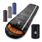 Northroad Outdoor Camping Sleeping Bag, 3 Season Warm & Cool Weather, Spring Summer Fall Lightweight Waterproof Sleeping Bag for Warm Camping Hiking Travel Hunting - Black