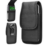 Tiflook Phone Holster Fit for Moto Z4 Z3 Play/G7 G6 G5 E5 Play/G6 G5S Plus/E5 Plus/X4/One Vision up to 6.7〞with Clip&Loops,Oxford Cell Phone Holder Pouch Belt Case Holster with Card Slot (Black)