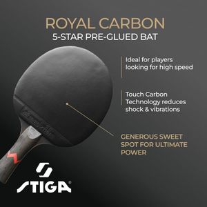 STIGA Royal Carbon Table Tennis Bat – 7-Ply Blade, Professional Racket