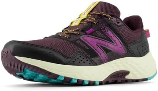 New Balance Women's 410 V8 Trail Running Shoe, Fuchsia Purple/Black/Ambient Light, 10