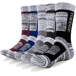 YUEDGE Men's 5 Pairs Athletic Socks Breathable Cushion Comfortable Casual Crew Socks Multi Performance Wicking Workout Sports Socks for Outdoor Recreation Trekking Climbing Camping Hiking