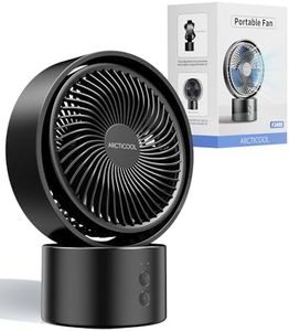 ARCTICOOL 5.5 Inch Small Table Fan, 90° Auto Oscillation with 5 Wind Modes, Cordless Desk Fan, Rechargeable USB Fan Battery Powered Quiet, Portable Personal Table Fan for Home, Office (Black)