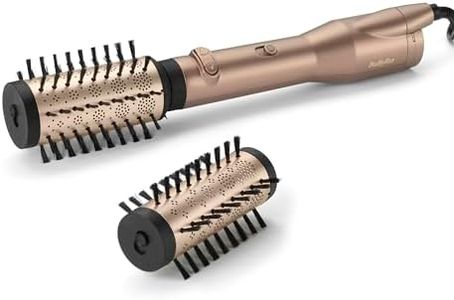 BaByliss Big Hair AS952E Dual Rotating Hot Air Brush with Ion Technology 2 Tips, Champagne, 33.2 x 6 x 6 cm