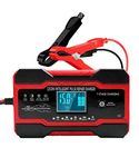 AOCISKA 8-Amp Car Battery Charger,12V and 24V Fully Automatic Smart Battery Charger,Battery Desulfator with Temperature, Trickle Charger for Car Truck Motorcycle Lawn Mower Boat