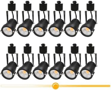 EAGLOD 12W Track Lighting Heads,LED Track Light Heads for Accent,Task,Retail Artwork,110V Black Track Lights H Type -3000K Warm White CRI90+ Dimmable 60° Angle Halo Track-12Pack (Black)