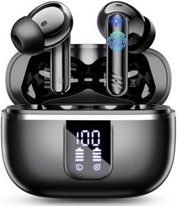 Wireless Earbuds, In Ear Headphones Bluetooth 5.4 with HiFi Stereo Deep Bass, Ear buds Noise Cancelling with 4 ENC Mic, 38H Playtime, Smart Touch, Dual LED Display, USB-C, Comfortable Fit Earphones