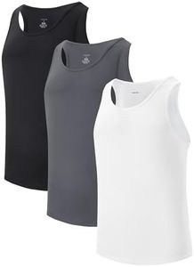MODALSILKY Men's Tank Top Undershirts Micromodal Sleeveless Tag Free Moisture-Wicking A-Shirt for Men 3 Pack (Black/Dark Gray/White, M)