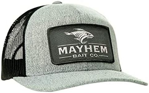Liquid Mayhem Mesh Back Snap Back Hat. Perfect for The Outdoorsman That Loves Fishing and Hunting, Grey Black, 1-6