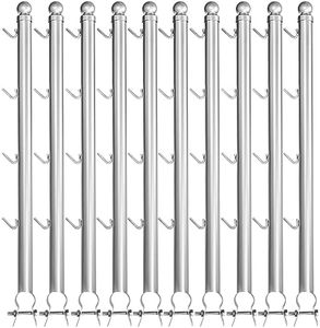 YXJSTO Barbwire Arm Extensions for Chain Link Fence, 25" Barbed Wire Extend Arm for 1-3/8" Top Rail, Galvanized Steel Fence Extension with 4 Hooks,10Pcs