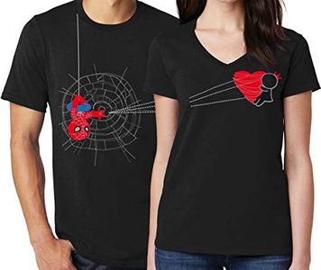 BoldLoft You've Captured My Heart His and Hers Couples Shirts-Couples Gifts (Women: XL/Men: L, Black)