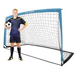 RUNBOW 9x5 ft Portable Kids Soccer Goal for Backyard Adult Junior Large Practice Soccer Net with Carry Bag (9x5ft, Grey Blue, 1 Pack)