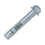 10 mm X 50 mm Sleeve Anchor with Hex Nut, Expansion Screw with Hexagonal Nut and Threaded Stud, Expanding Metal Wall Plug, Preassembled Wedge Anchors for Concrete Masonry, Brick Wall (Pack of 5)