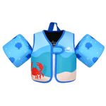 Gogokids Kids Swim Vest Arm Bands, Toddlers Swimming Float Jacket with Two Armbands Children Swimming Buoyancy Flotation for 2-6 Years/10-30 KG Perfect for Pool, Swim Lesson, Beach and Water Party