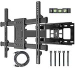 BONTEC TV Wall Bracket for 32-85 inch LED LCD Flat & Curved Screen, Swivel Tilt TV Wall Mount Full Motion, Heavy Duty Strong Solid Dual Arms up to 60KG, Max VESA 600x400mm, with HDMI Cable