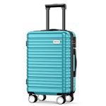 BEOW Luggage Expandable Suitcase PC+ABS with TSA Lock Spinner Carry on 20in,Teal Blue