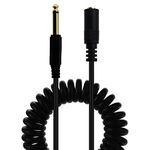 MOTONG Coiled Gold-Plated DC3.5mm 1/8" TRS Female to 6.35mm 1/4" TS Male Mono Stereo Audio Jack Extension Cable Wire Cord for MP3 Player/Headphone(F to M)