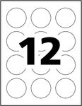 AVERY 2" Round Glossy Labels, for Laser/Inkjet Printers, White, Permanent, 48 Labels, (82807), Made in Canada