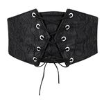 JASGOOD Women Elastic Wide Waist Belt Lace-up Tied Waspie Corset Belt for Dress