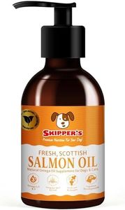 SKIPPER'S Fresh Scottish Salmon Oil for Dogs - 100% Pure Omega 3,6 & 9 Fish Oil Supplements for Dog, Cat, Horse, Ferret & Pets | Treats Itchy Skin, Natural Coat, Brain Health, Joints & Immune System