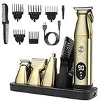 Electric Hair Clipper Beard Trimmer - 5 in 1 Multifunctional Hair Clipper, Professional Haircutting Kit Cordless Rechargeable Trimmer for Head Beard Body and Face